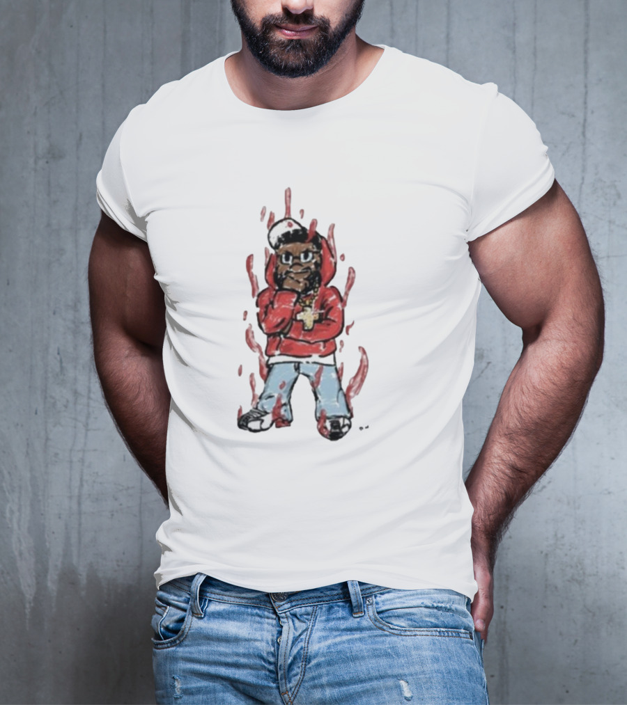 Kendricks Aura Was On Another Level That Nite Red Hoodie Cartoon Character T-Shirt