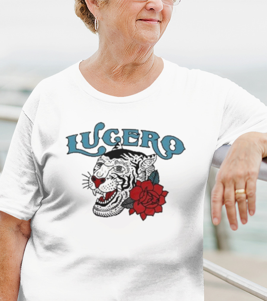Lucero Panther With Red Rose Tattoo T-Shirt