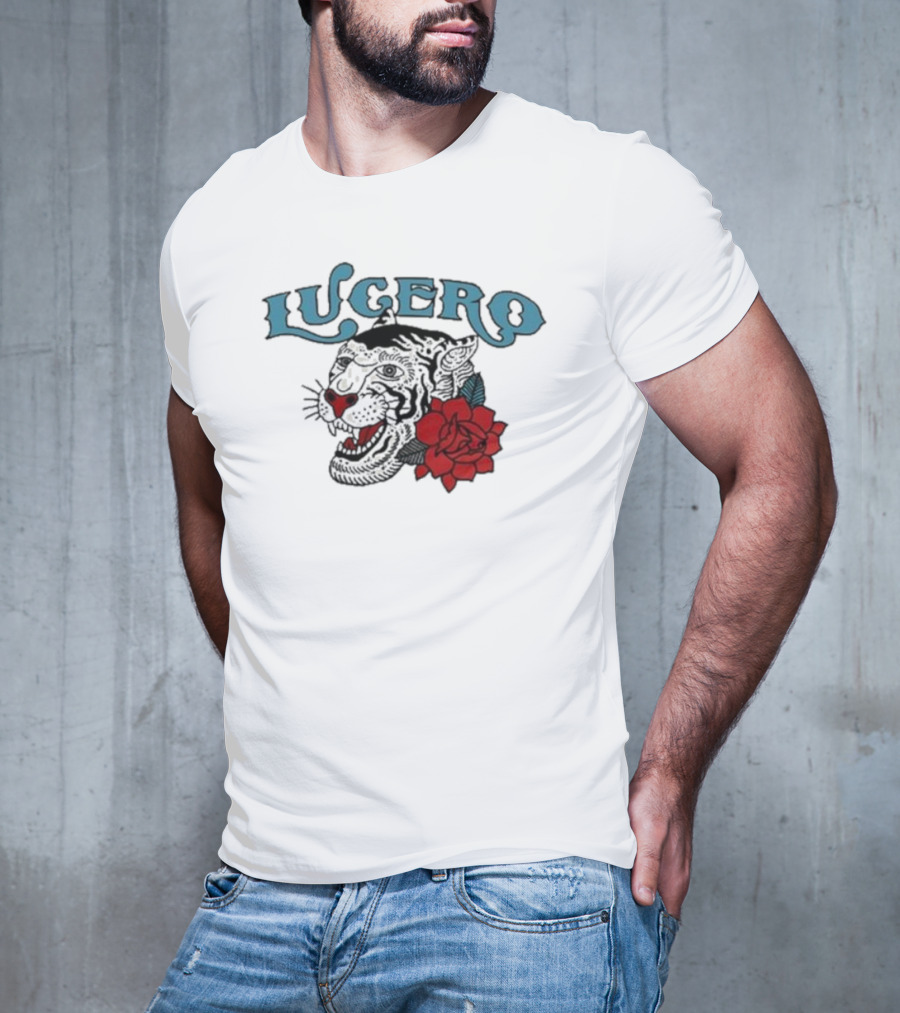 Lucero Panther With Red Rose Tattoo T-Shirt