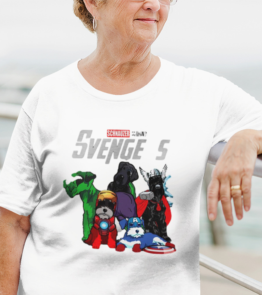 Marvel Avengers Schnauzer Svengers Dogs Superheroes T-Shirt