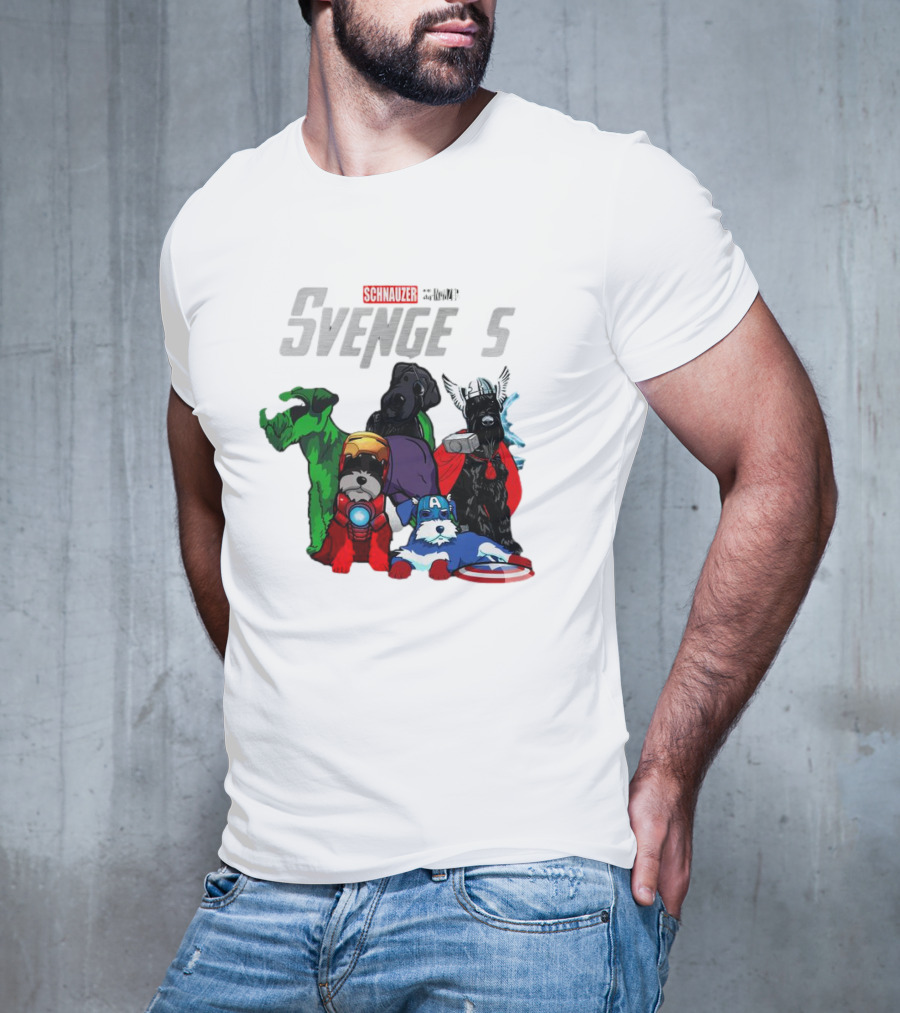Marvel Avengers Schnauzer Svengers Dogs Superheroes T-Shirt