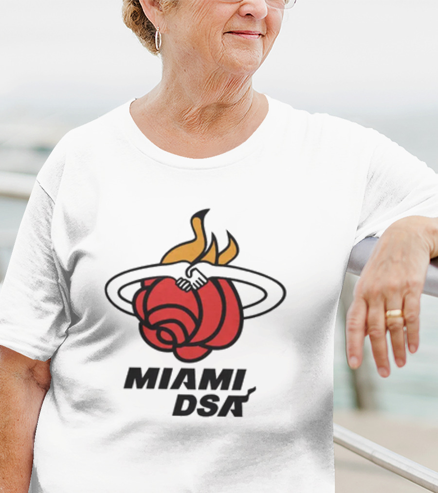Miami DSA Rose With Flaming Basketball Iconic T-Shirt