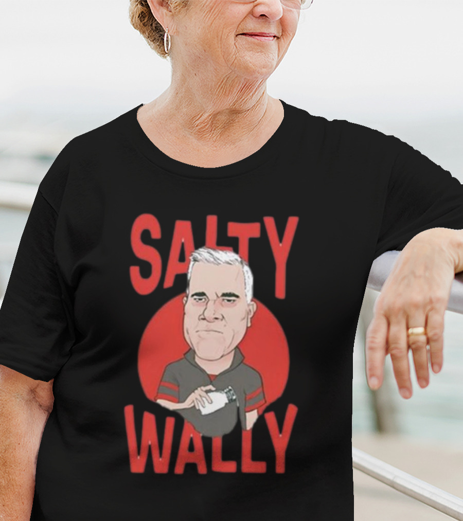 Salty Wally Nationgear Salt Shaker Red Circle Caricature T-Shirt