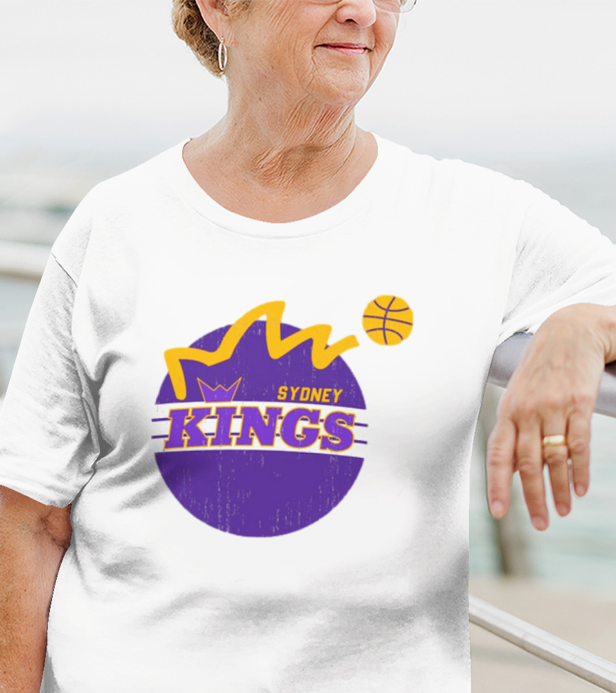 NBL Store Sydney Kings 22-23 Heritage Purple Basketball Logo Crown T-Shirt