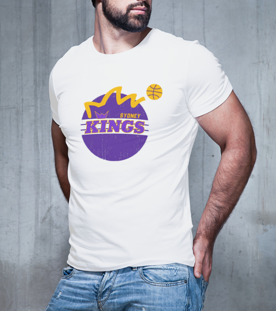 NBL Store Sydney Kings 22-23 Heritage Purple Basketball Logo Crown T-Shirt