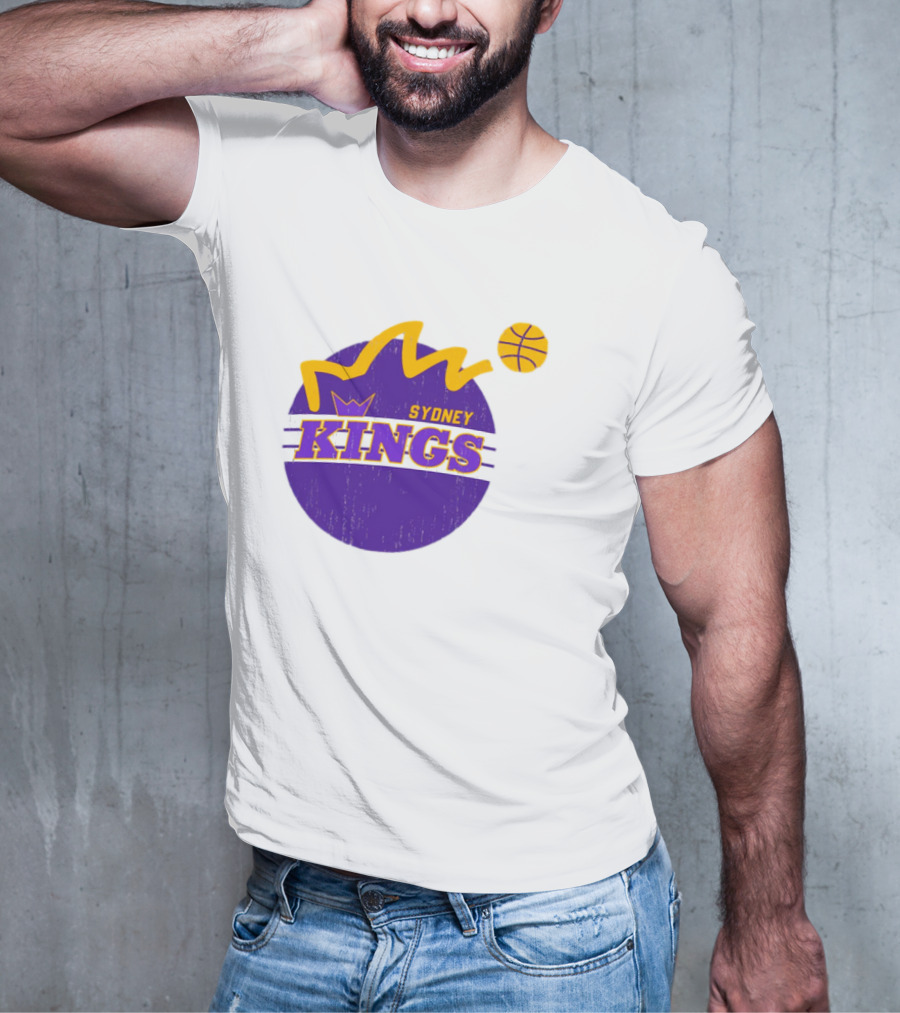 NBL Store Sydney Kings 22-23 Heritage Purple Basketball Logo Crown T-Shirt