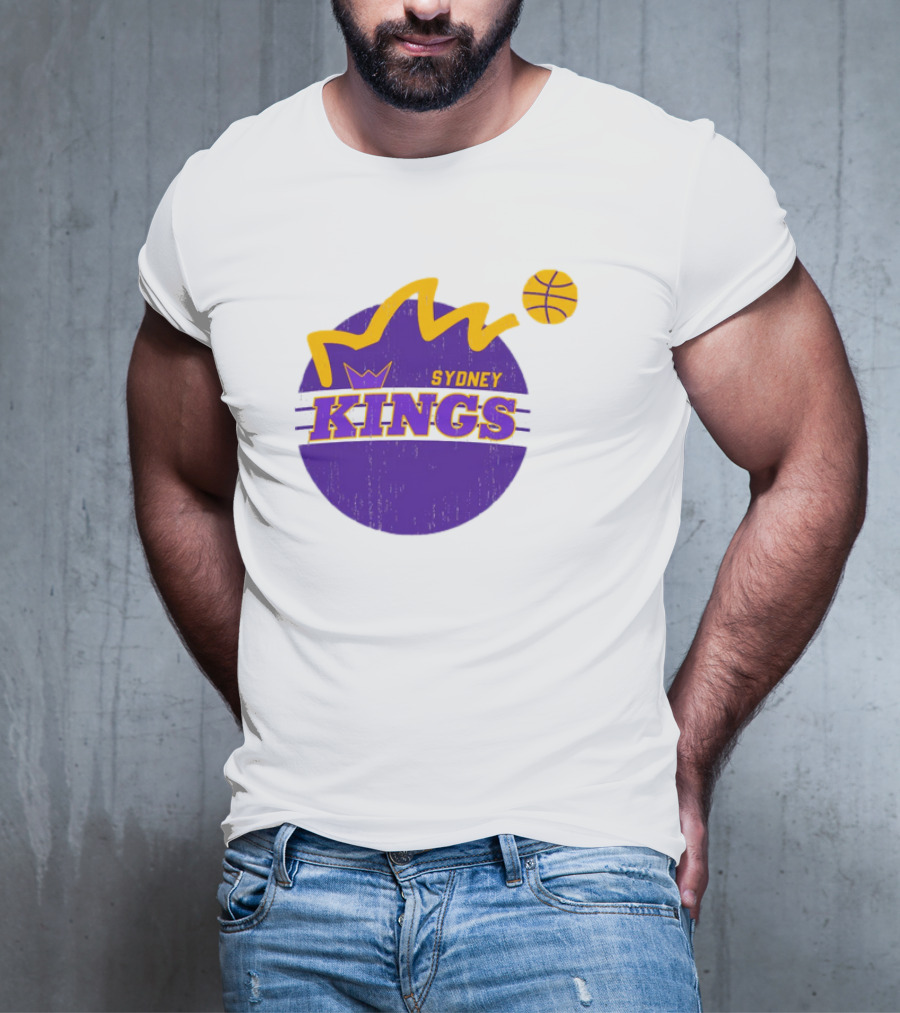NBL Store Sydney Kings 22-23 Heritage Purple Basketball Logo Crown T-Shirt