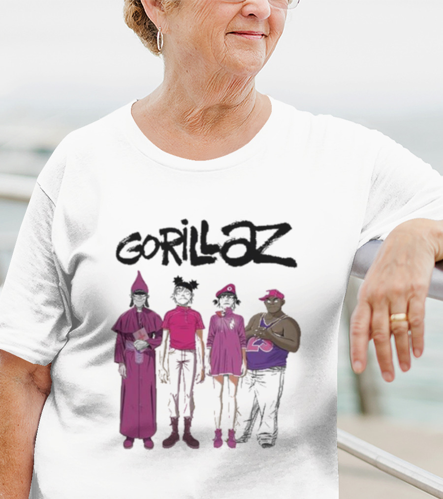 Gorillaz Cracker Island Group Art Standing Characters T-Shirt