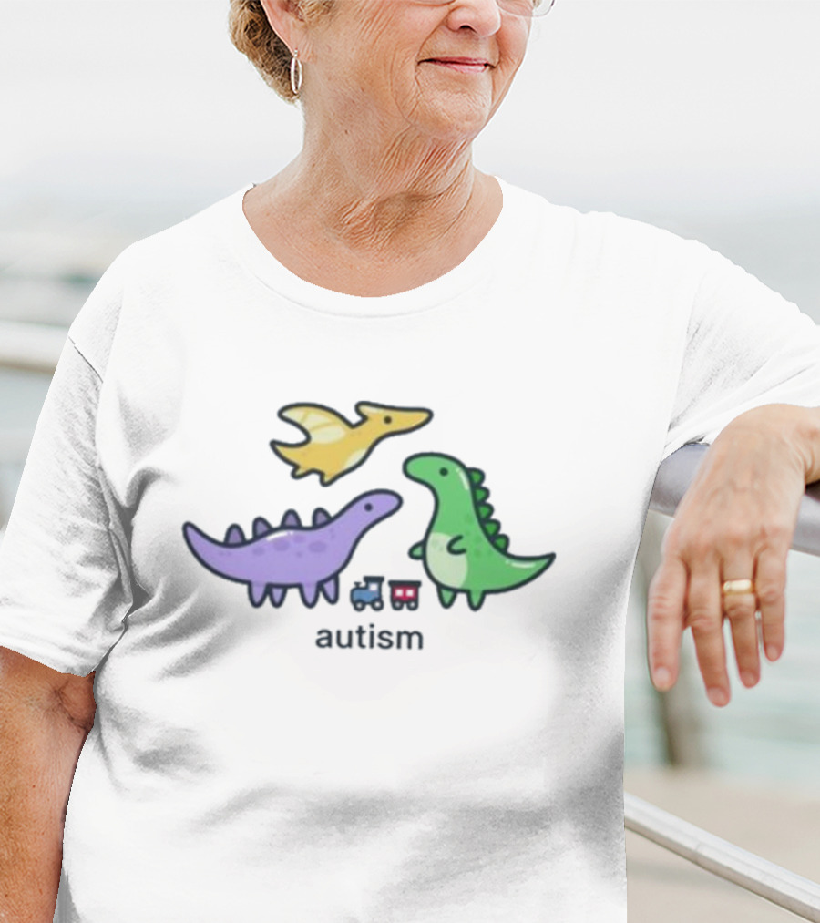 Eveoart Autistic Drip Dinosaur Autism Train T-Shirt