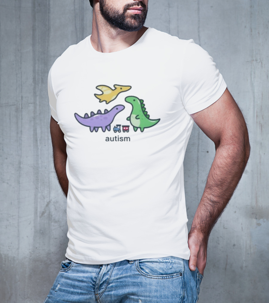 Eveoart Autistic Drip Dinosaur Autism Train T-Shirt