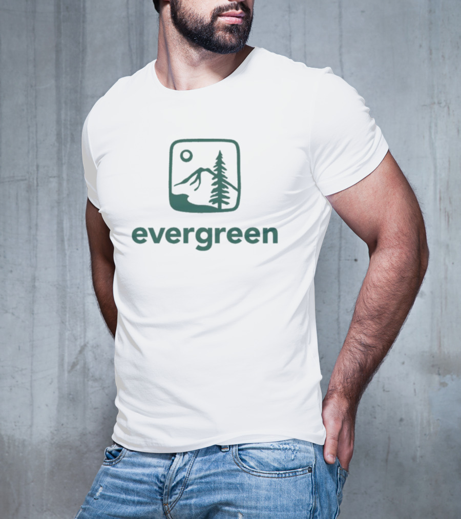 Evergreen State Mountain Pine Logo Ringer T-Shirt