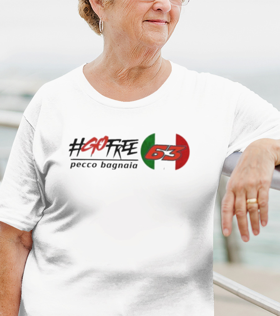 GoFree 63 Pecco Bagnaia Italian Flag Motif T-Shirt