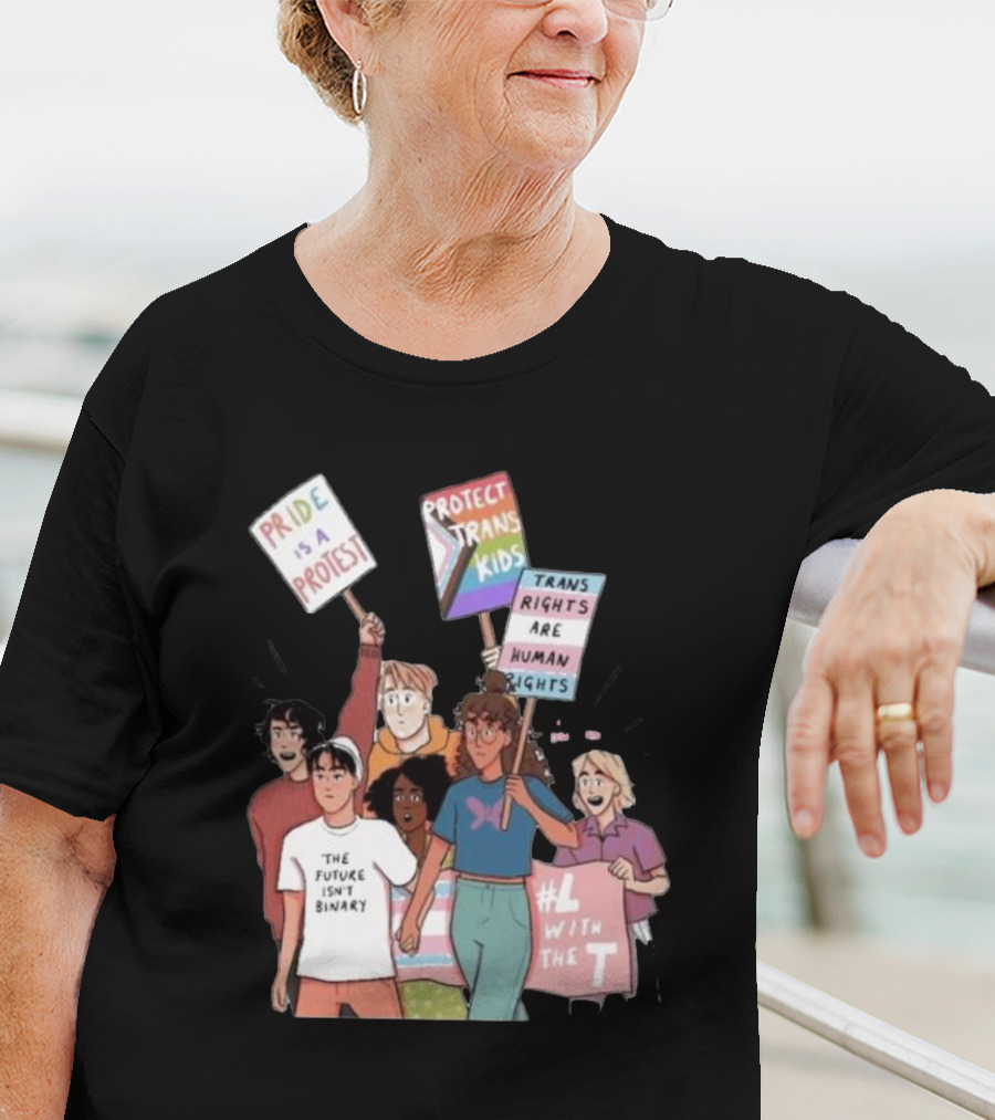 Heartstopper Pride Protest The Future Isn't Binary Protect Trans Kids Rights T-Shirt