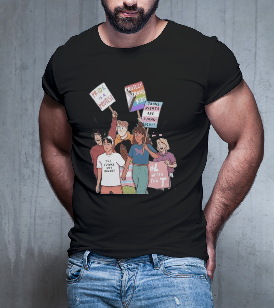 Heartstopper Pride Protest The Future Isn't Binary Protect Trans Kids Rights T-Shirt