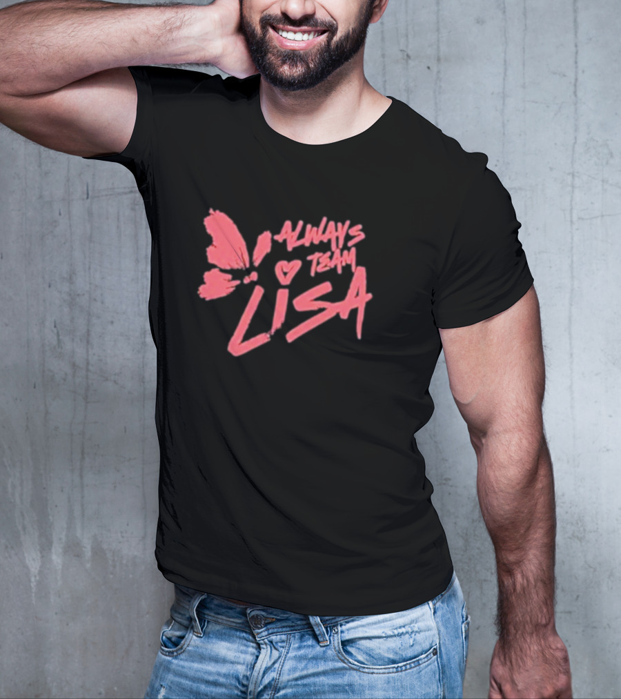 Always Team Lisa Pink Butterfly Heart T-Shirt