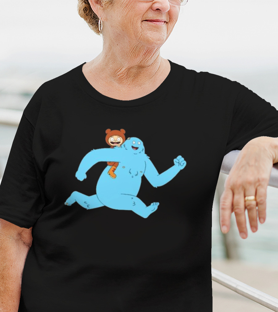 Bigfoot Society The Great North Blue Yeti Cartoon Character T-Shirt