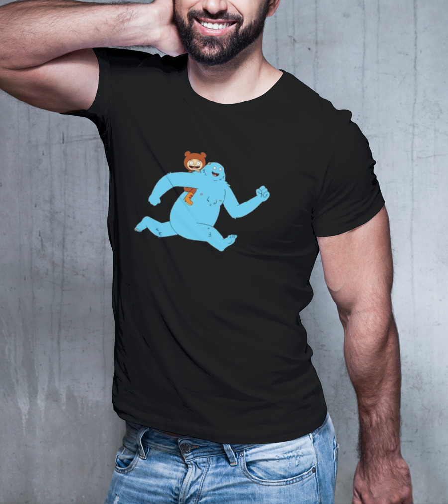 Bigfoot Society The Great North Blue Yeti Cartoon Character T-Shirt