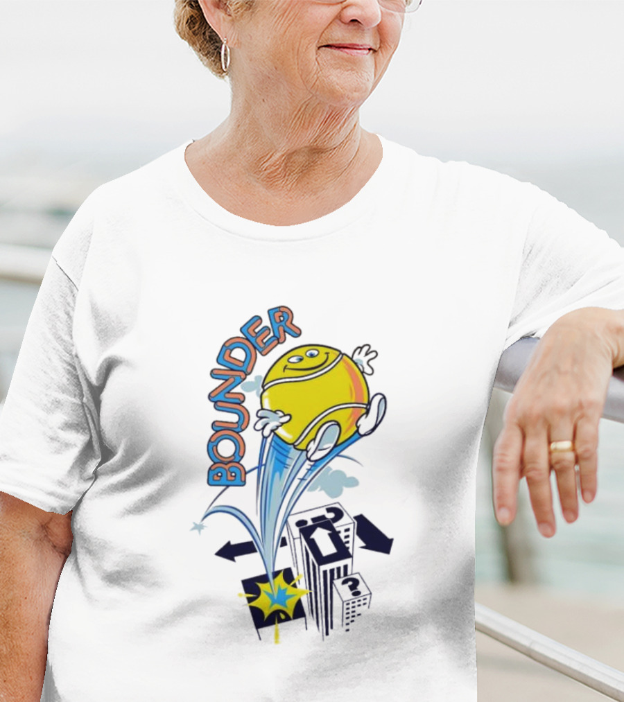 BOUNDING YELLOW CHARACTER ROOFTOP ADVENTURE T-Shirt