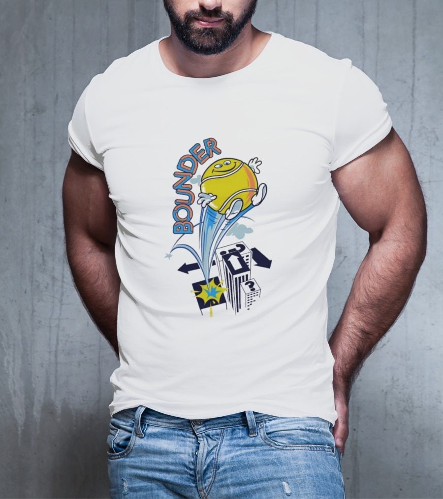 BOUNDING YELLOW CHARACTER ROOFTOP ADVENTURE T-Shirt
