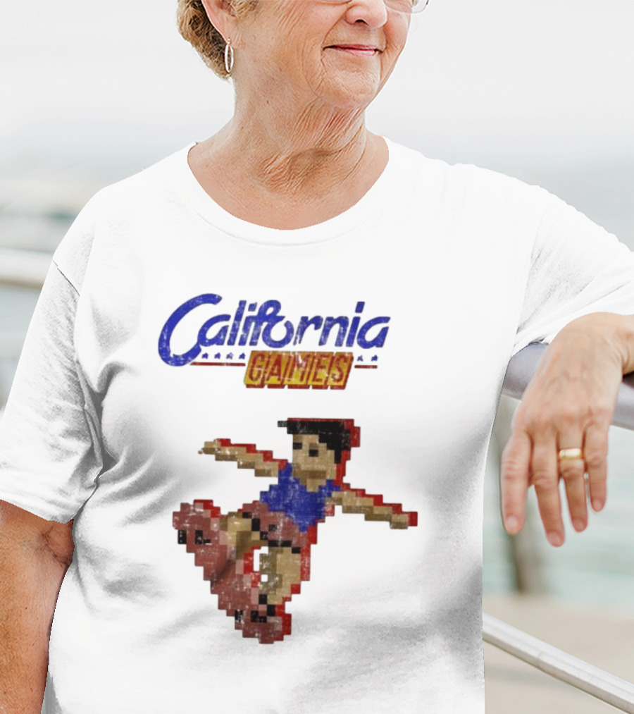 California Games Pixelated Skateboarding Retro Gaming T-Shirt