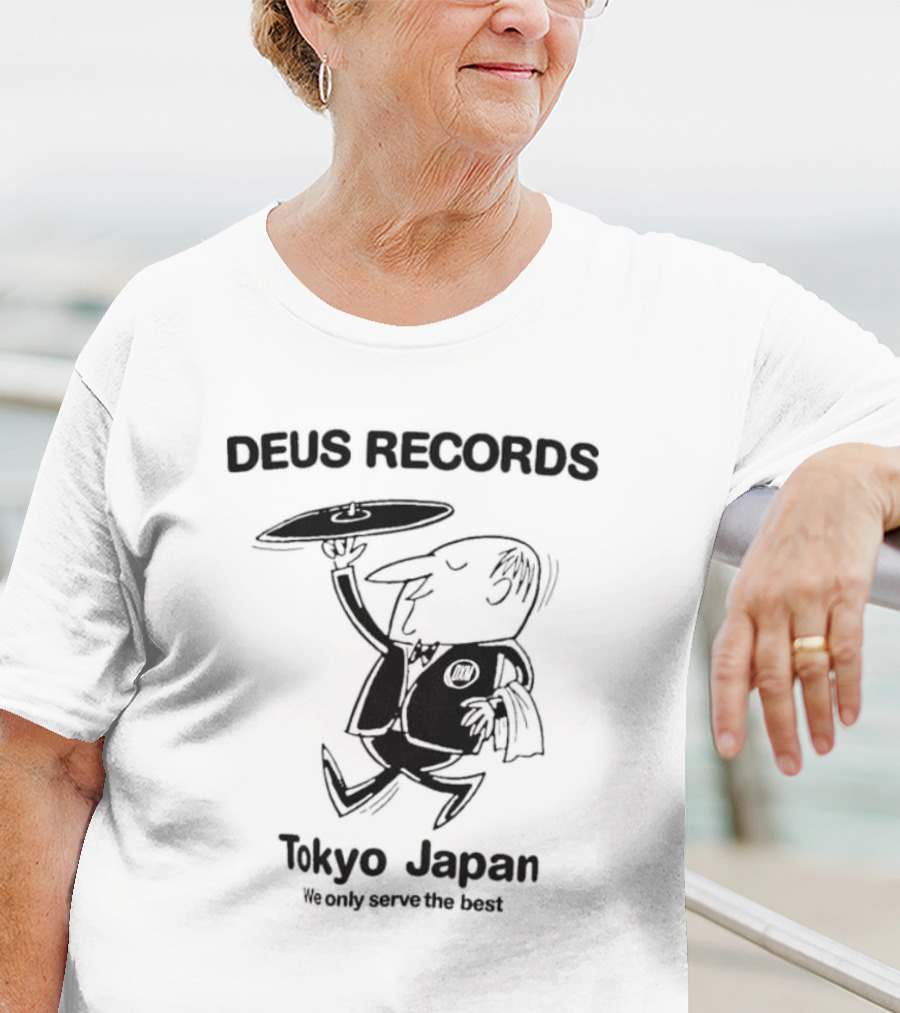Deus Records Tokyo Japan We Only Serve The Best Vinyl Character T-Shirt