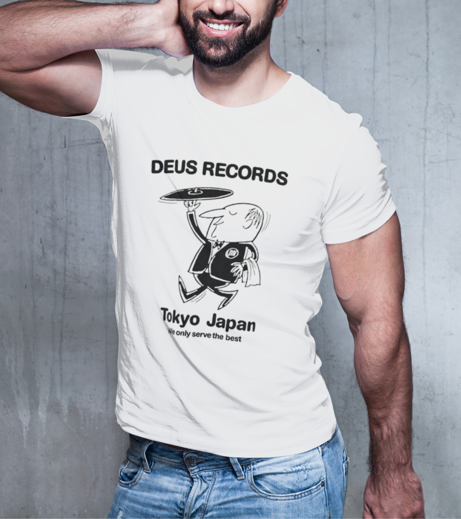 Deus Records Tokyo Japan We Only Serve The Best Vinyl Character T-Shirt