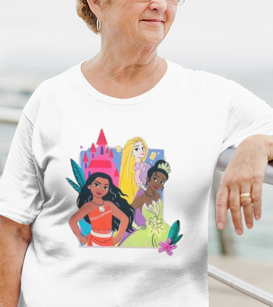 Disney Princess Moana Rapunzel Tiana T-Shirt