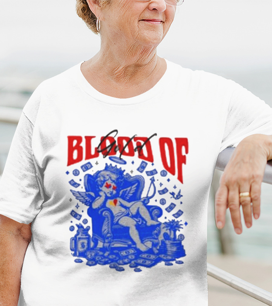 Blood Of Gold Angel On Throne Surrounded By Money T-Shirt