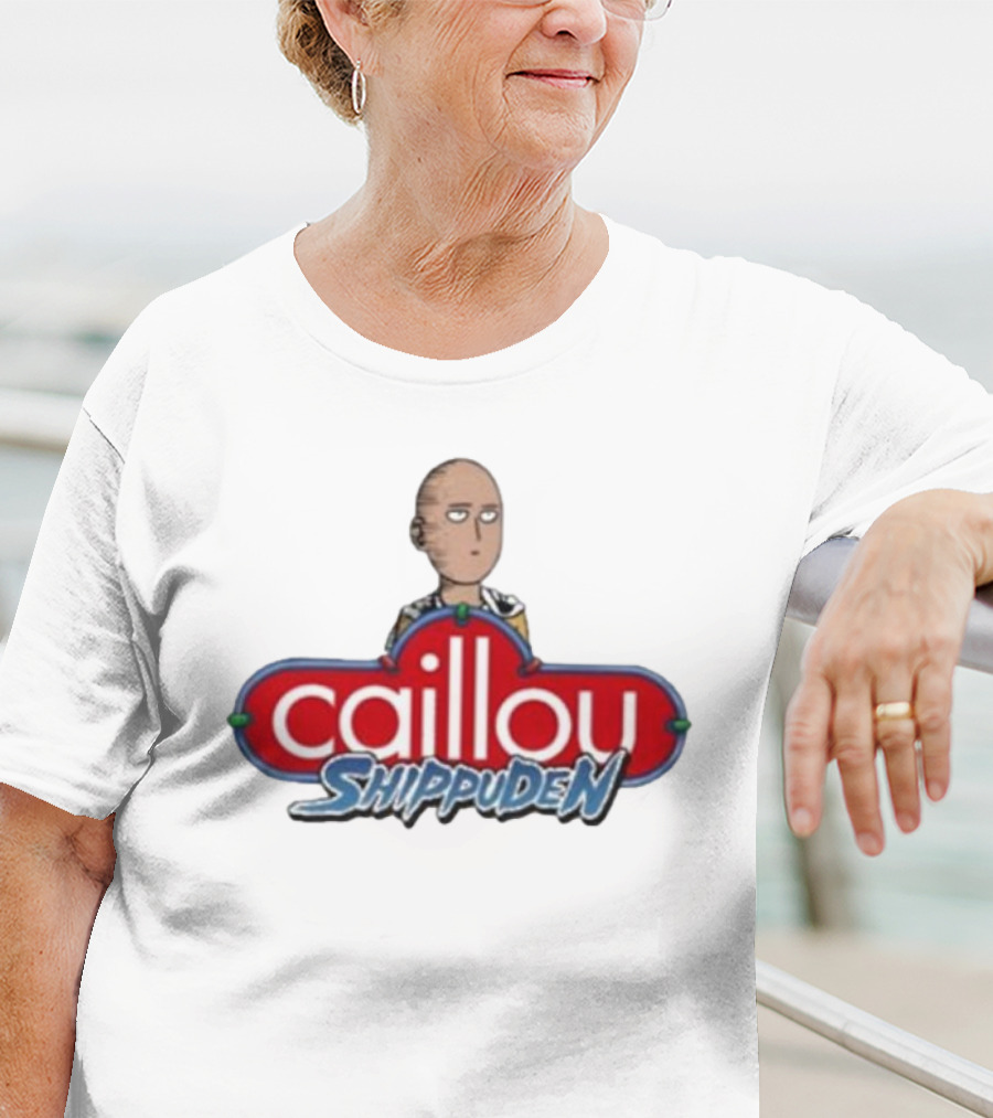 Goofyahhtees Caillou Shippuden Logo Mashup With Bald Character T-Shirt