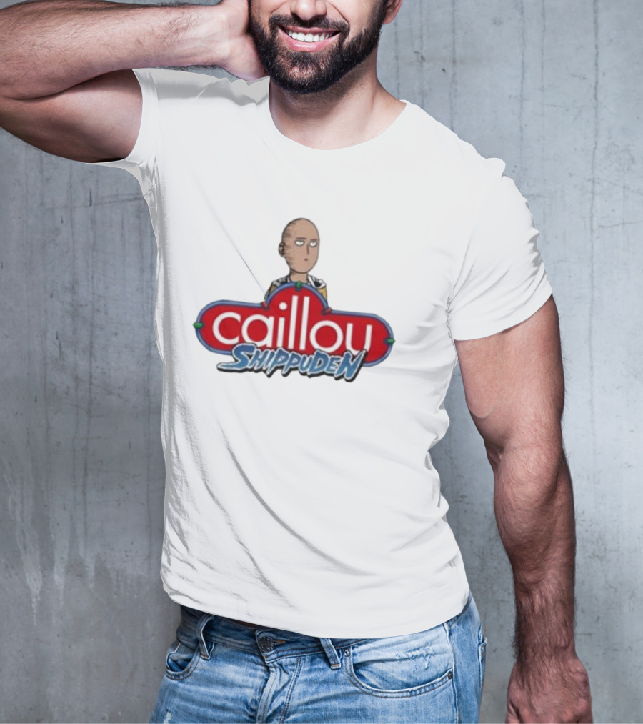 Goofyahhtees Caillou Shippuden Logo Mashup With Bald Character T-Shirt