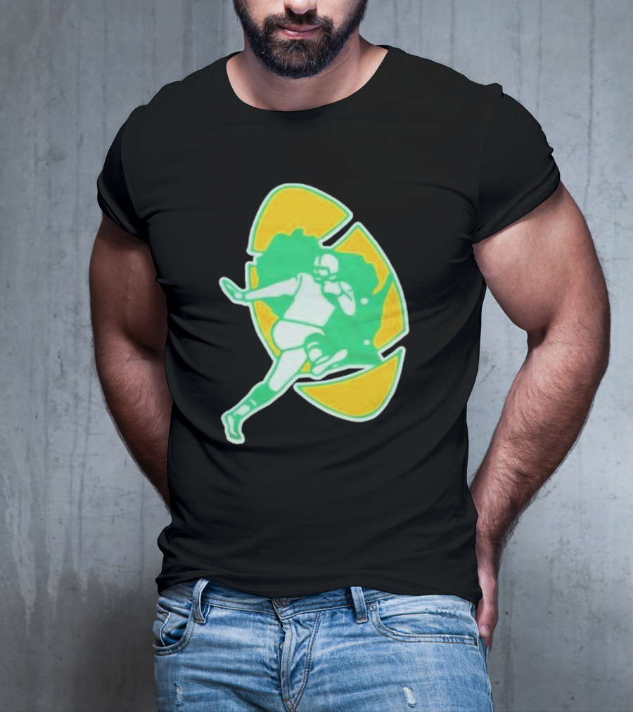 Green Bay Packers Alt Logo 1956 Retro Football Player Emblem T-Shirt