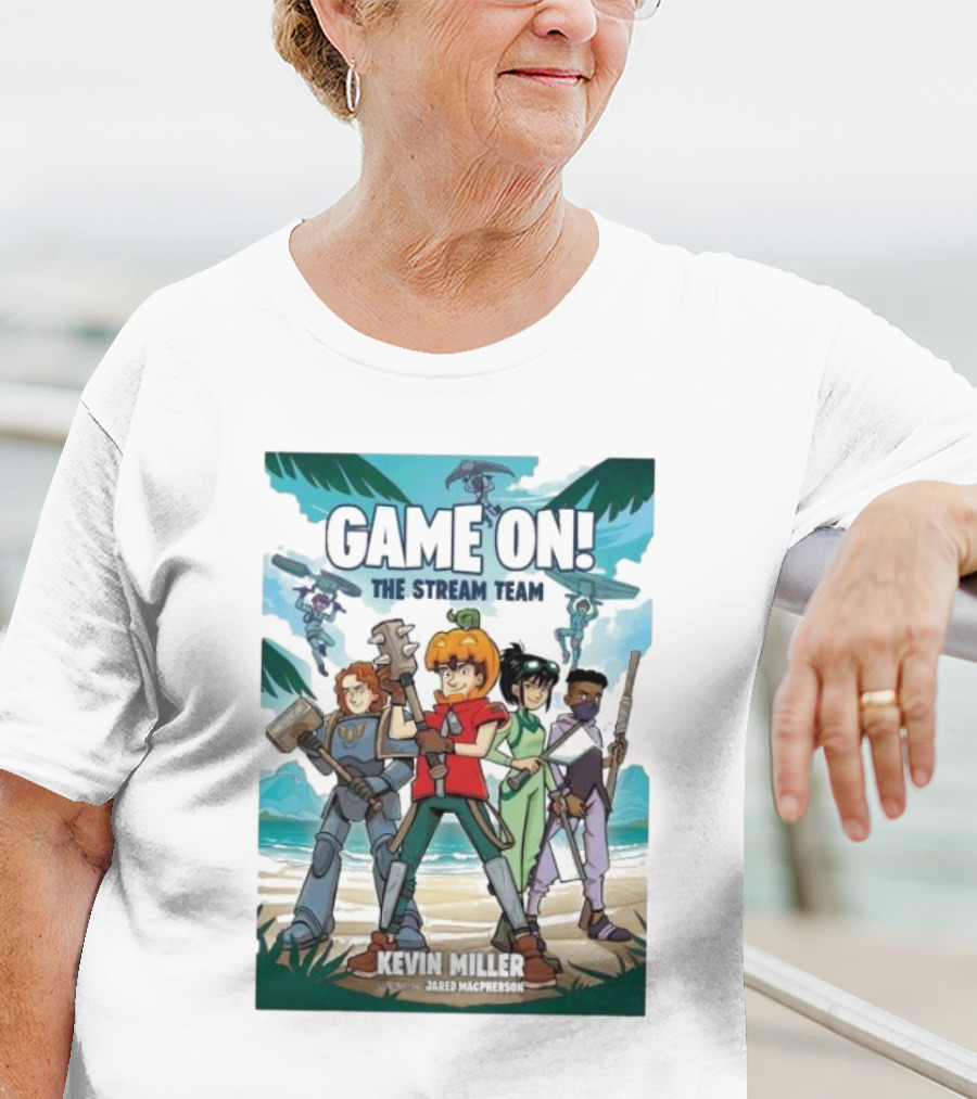 GAME ON THE STREAM TEAM KEVIN MILLER JARED MACPHERSON CHARACTERS PALM TREES ADVENTURE T-Shirt