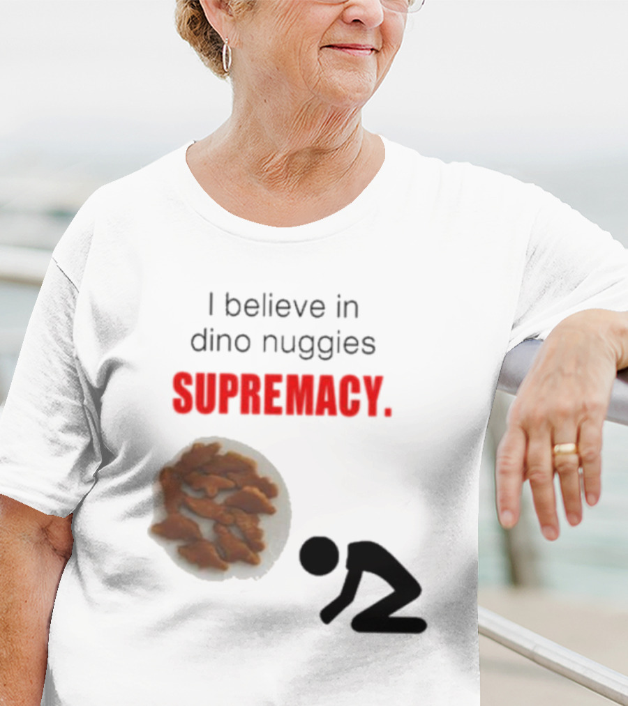 I Believe In Dino Nuggies Supremacy Iconic Silhouette Kneeling T-Shirt
