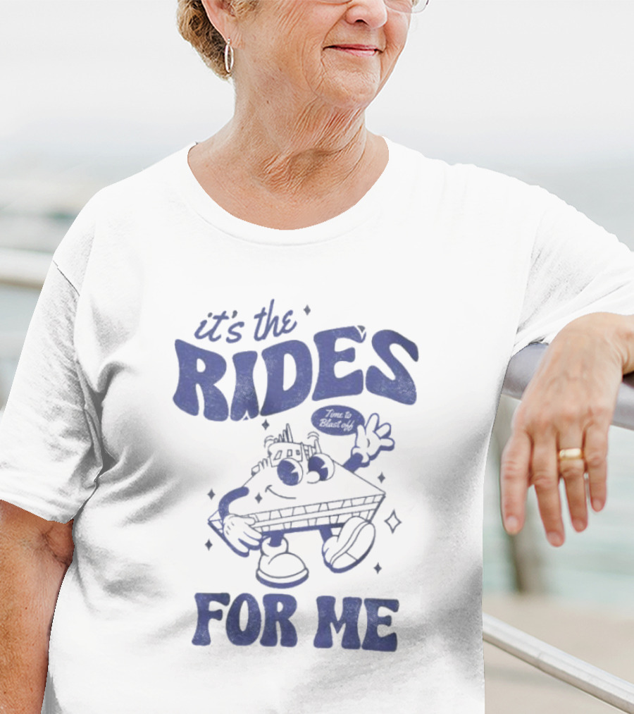 It's The Rides Time To Blast Off For Me Retro Cartoon T-Shirt