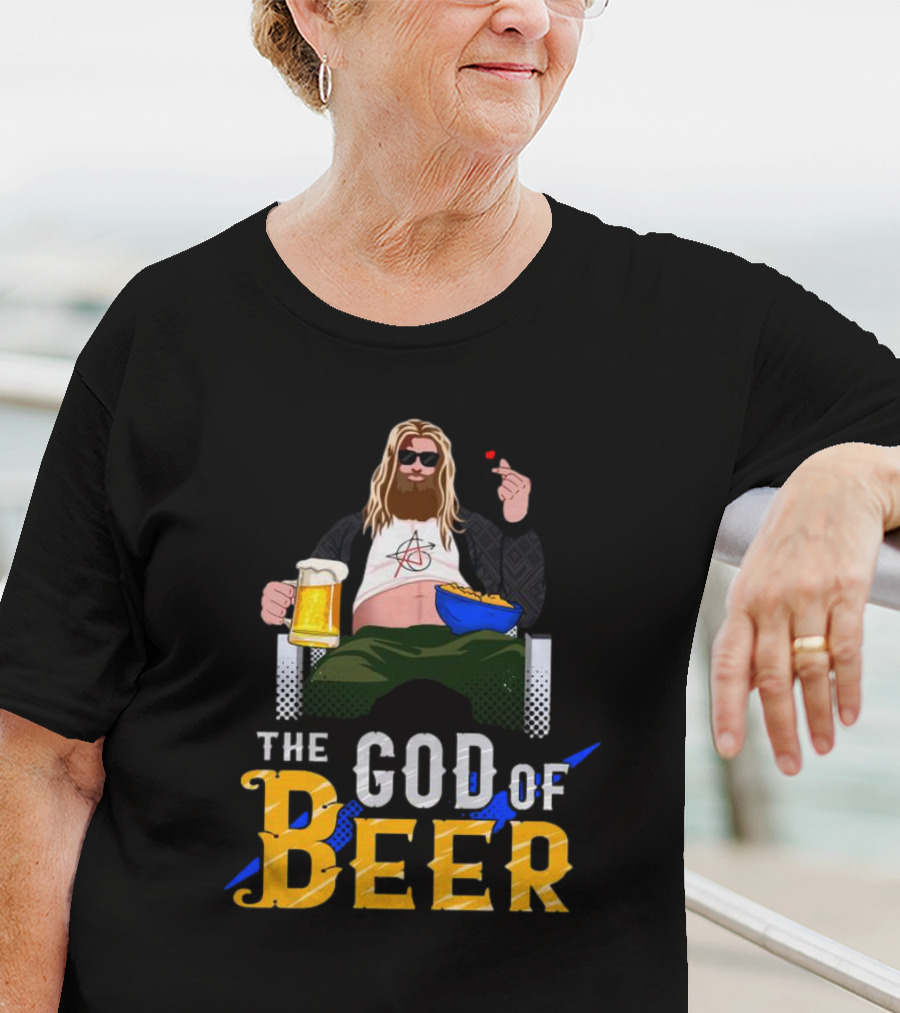 The God Of Beer Fat Thor With Sunglasses And Beer Mug T-Shirt