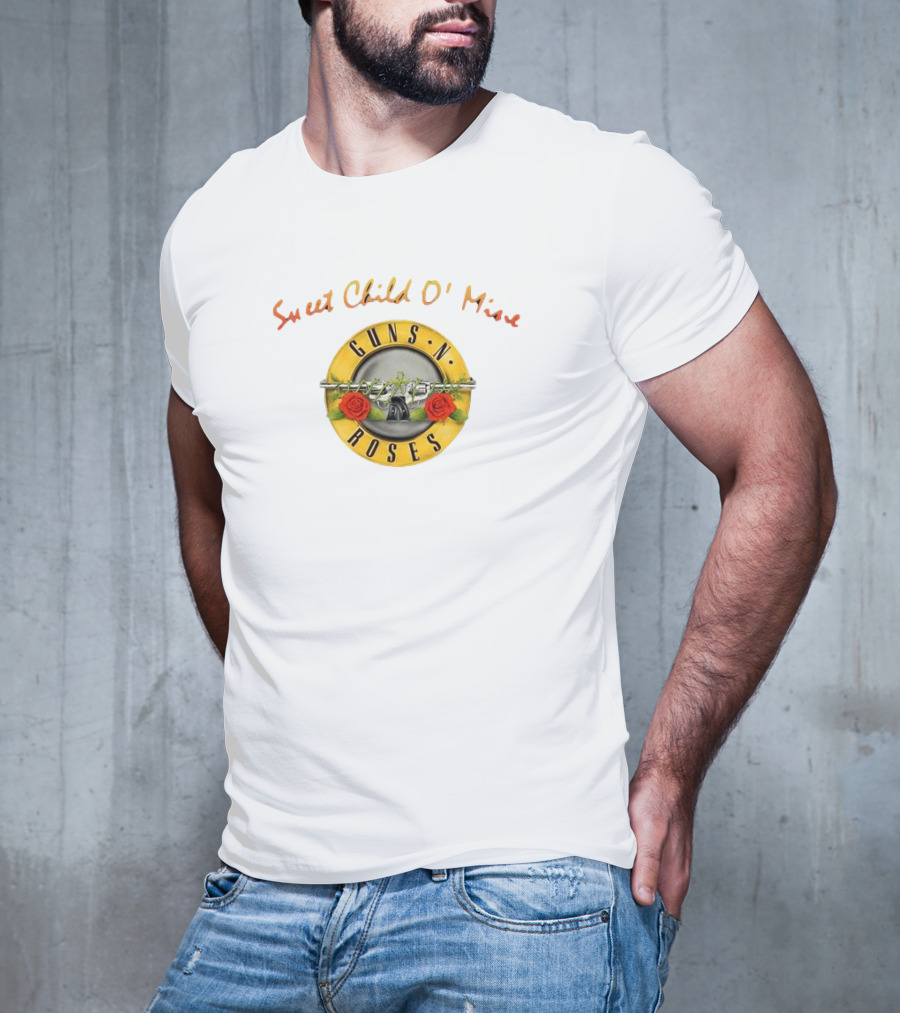 Guns N' Roses Sweet Child O' Mine Circle Logo With Roses And Guns T-Shirt