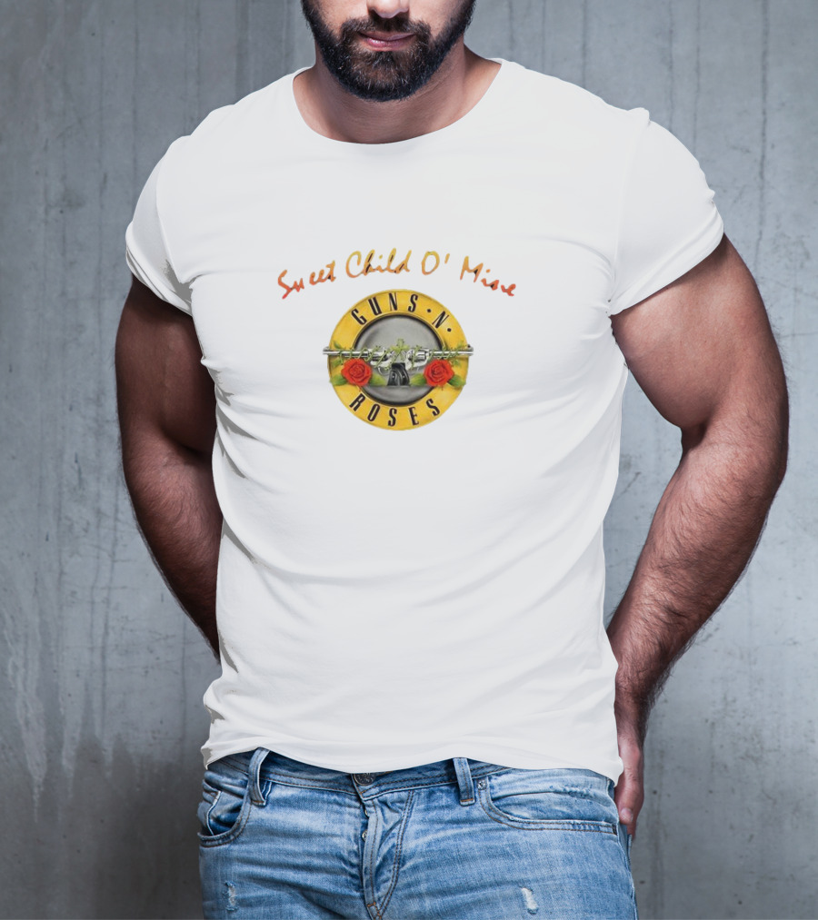Guns N' Roses Sweet Child O' Mine Circle Logo With Roses And Guns T-Shirt