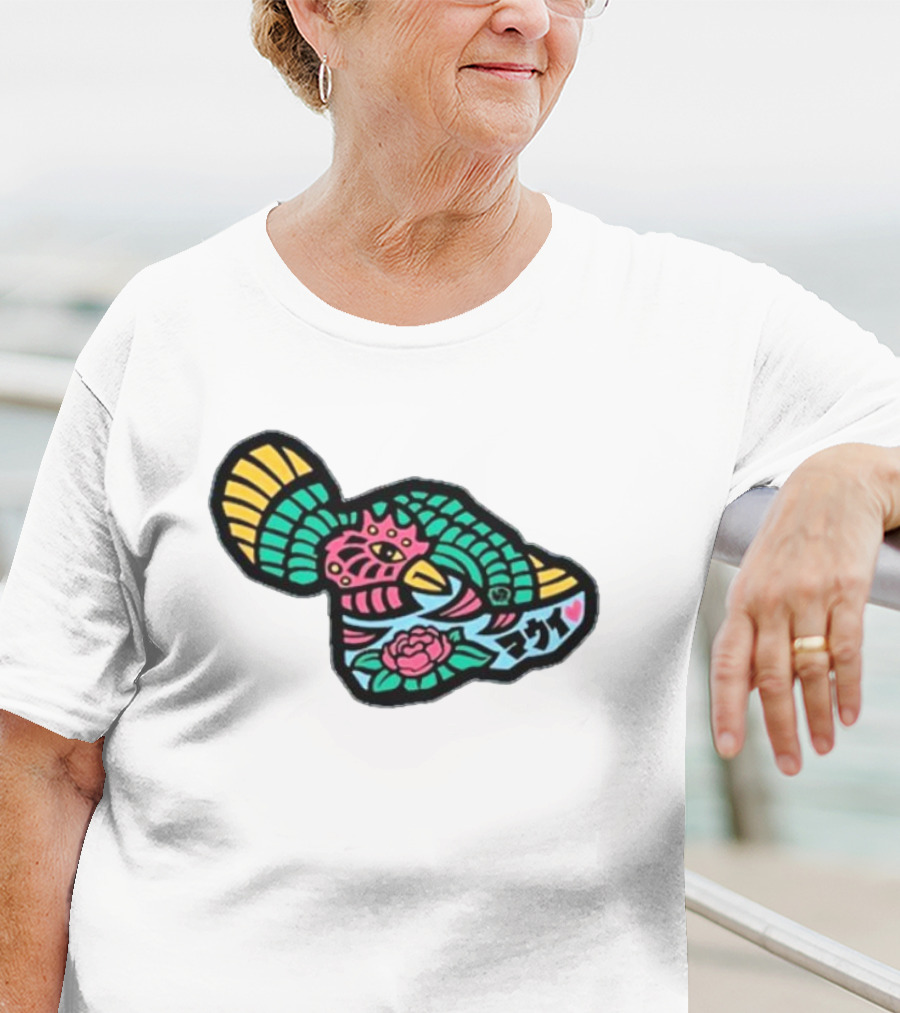 Sumofish Maui Kanji Flower Phoenix T-Shirt