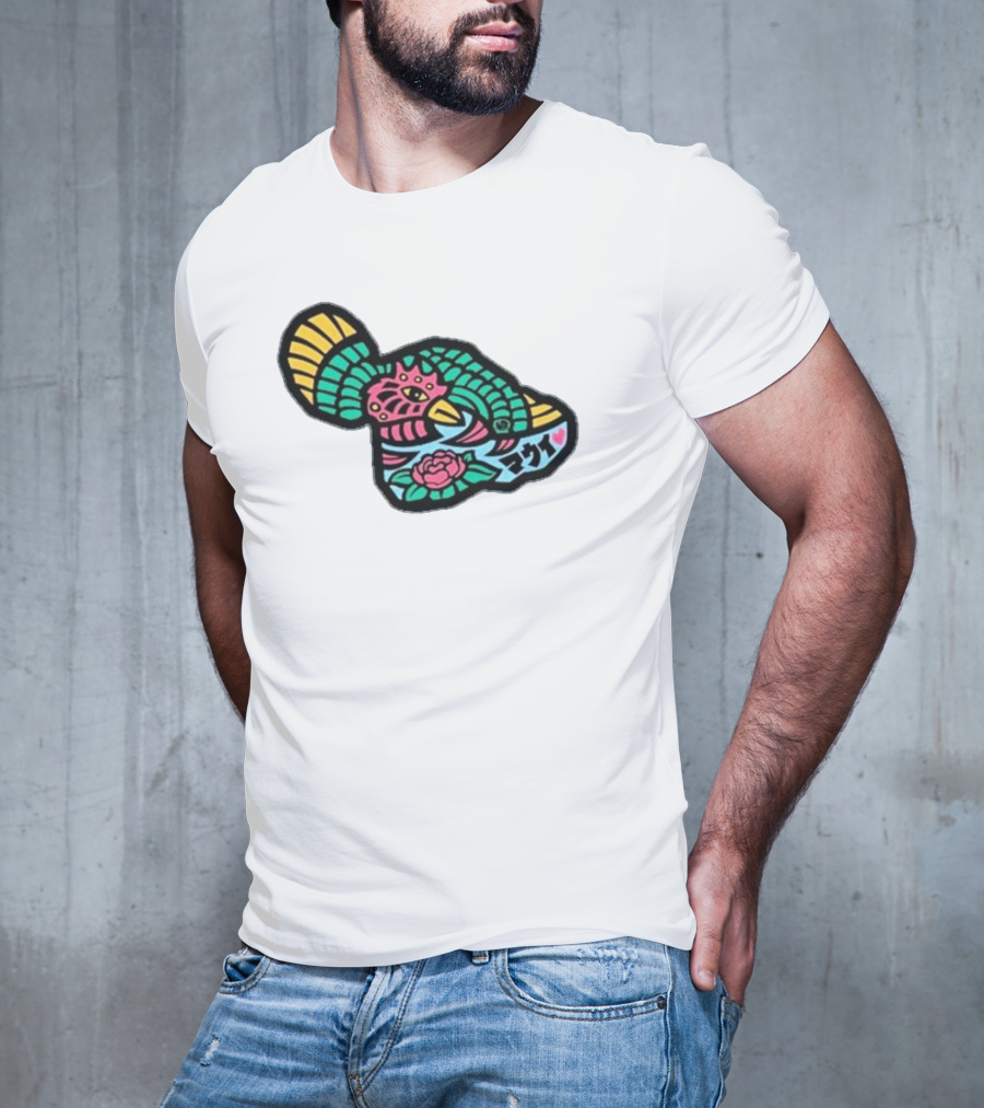 Sumofish Maui Kanji Flower Phoenix T-Shirt