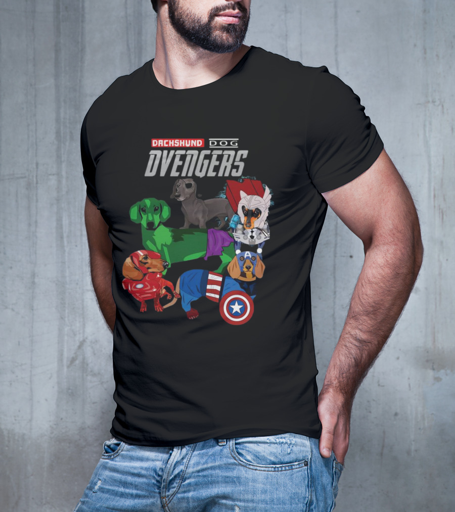 Dachshund Dog Dvengers Marvel-Inspired Hero Dogs T-Shirt