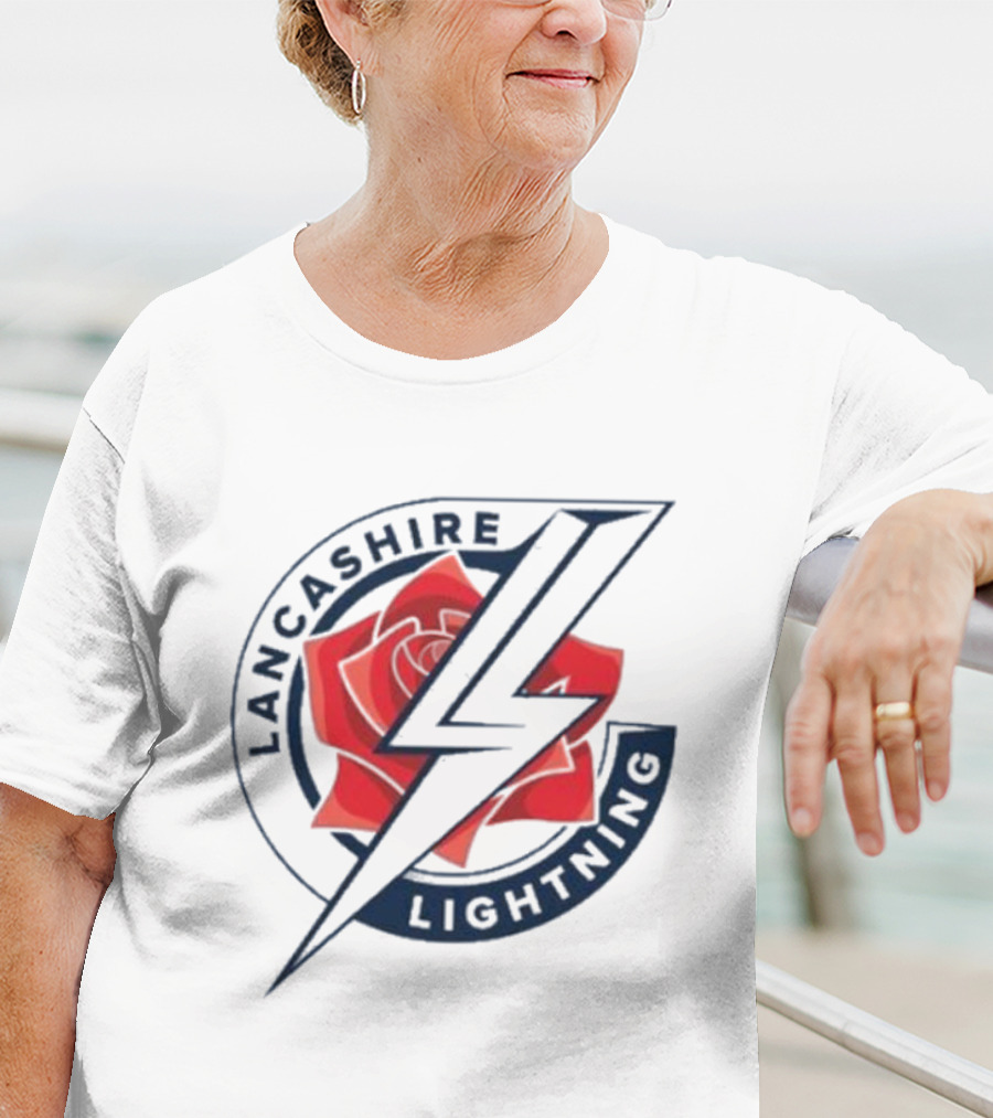 Lancashire Lightning Red Rose Emblem T-Shirt