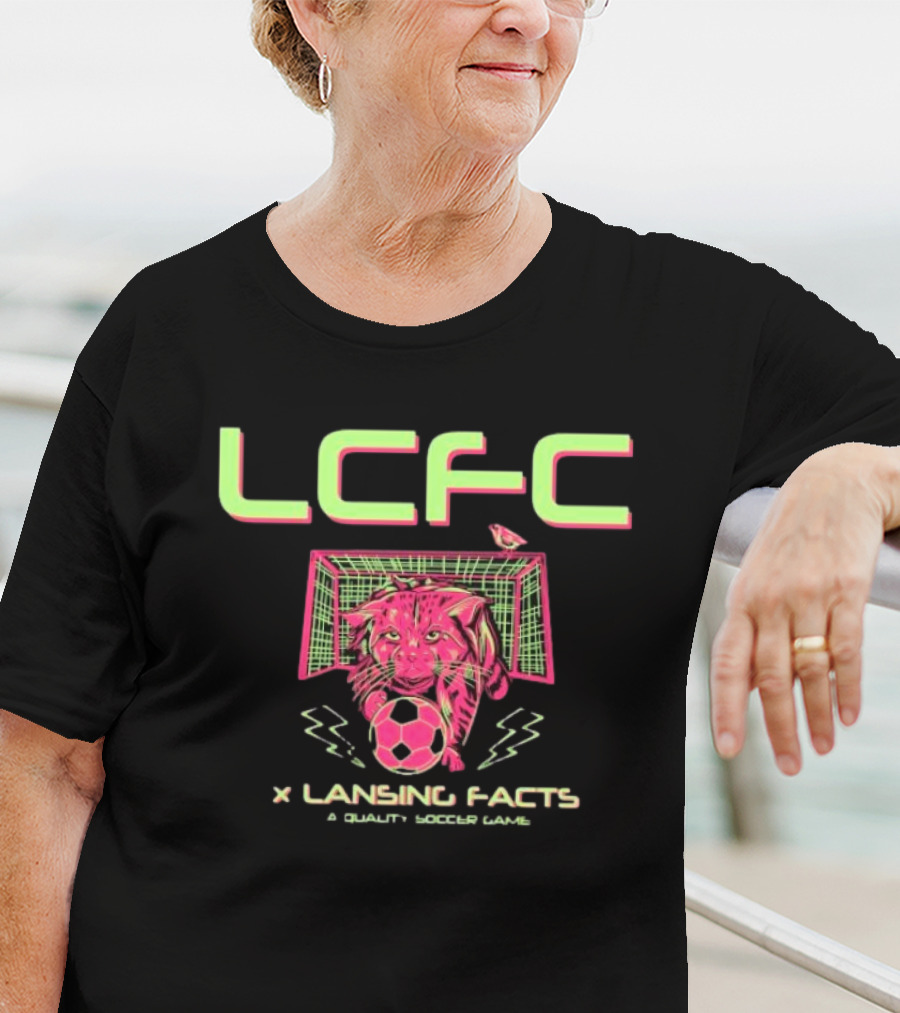 LCFC X Lansing Facts A Quality Soccer Game With Neon Panther And Soccer Ball T-Shirt