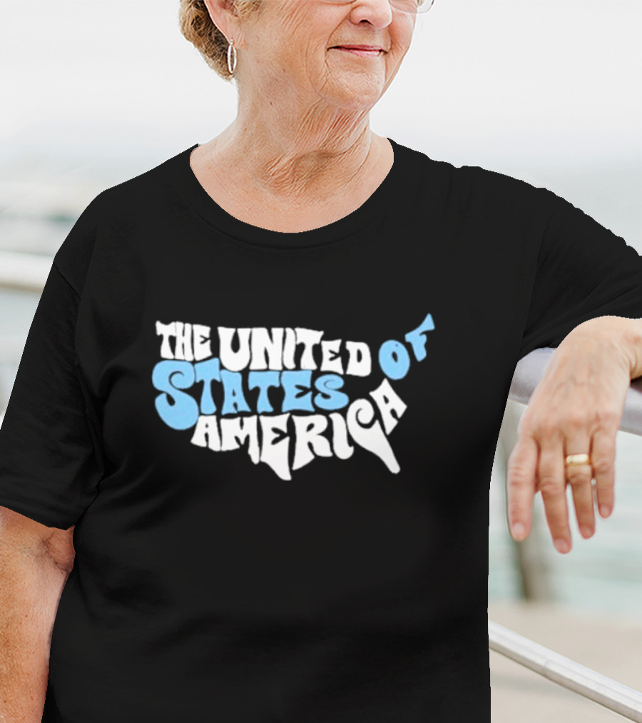 The United States Of America Vintage Map Design Typography T-Shirt