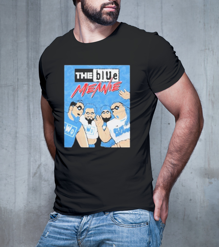 The Blue Meanie NWo Wrestling Comic Style Group T-Shirt