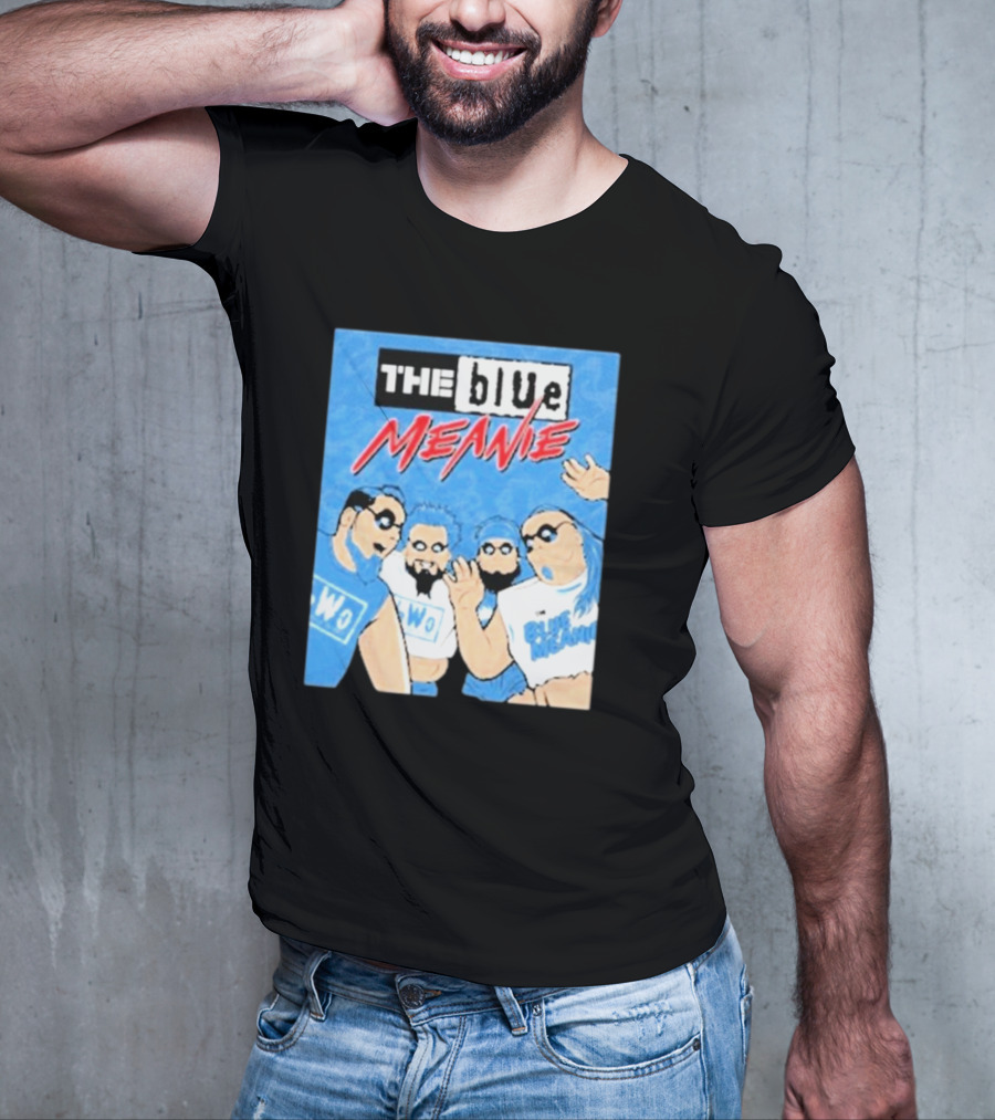 The Blue Meanie NWo Wrestling Comic Style Group T-Shirt