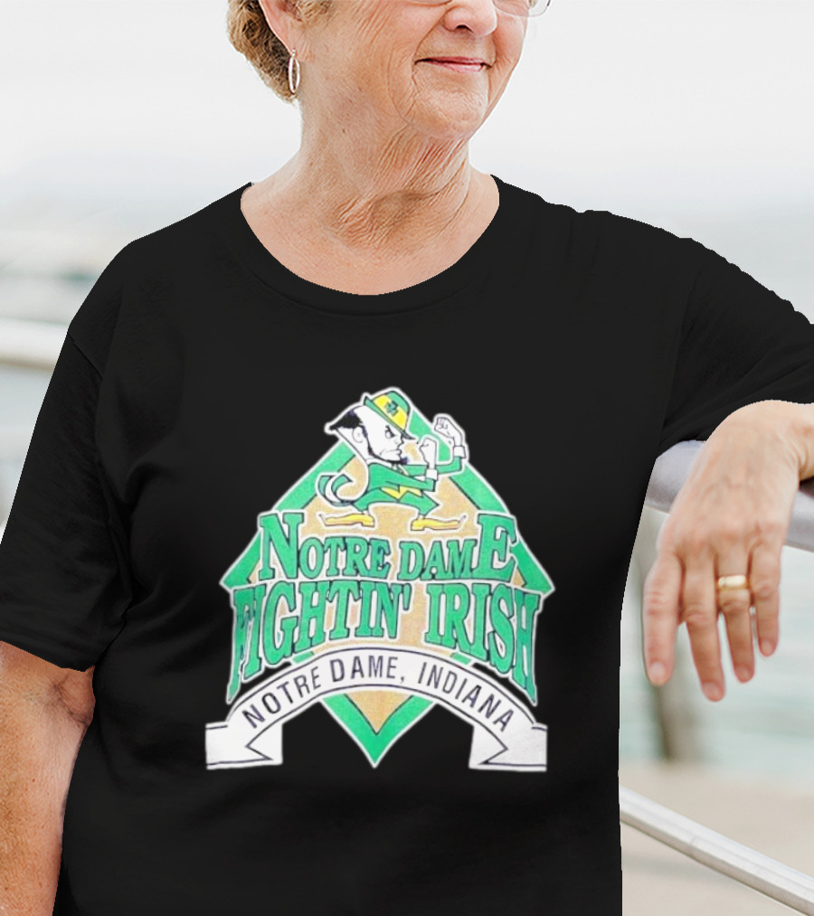 Notre Dame Fightin Irish Notre Dame Indiana Logo With Leprechaun T-Shirt