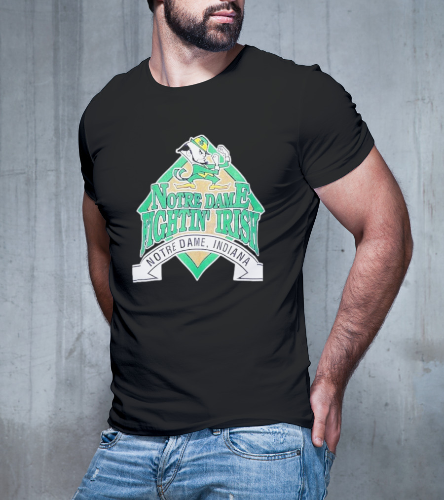 Notre Dame Fightin Irish Notre Dame Indiana Logo With Leprechaun T-Shirt