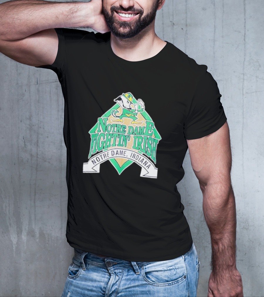 Notre Dame Fightin Irish Notre Dame Indiana Logo With Leprechaun T-Shirt