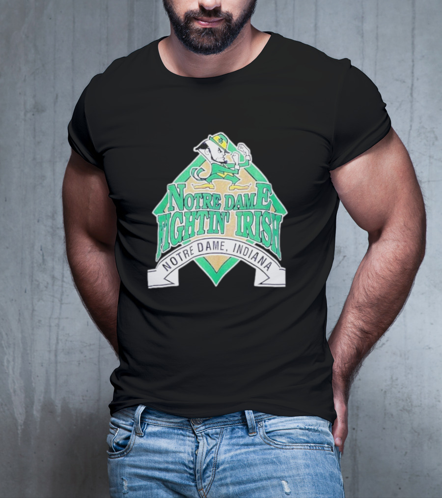 Notre Dame Fightin Irish Notre Dame Indiana Logo With Leprechaun T-Shirt