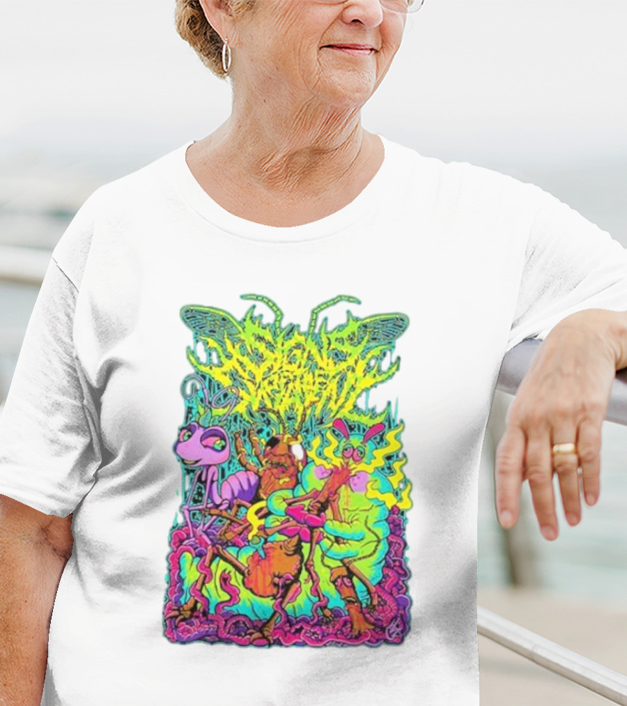 Signs Of The Swarm A Swarm’s Life Neon Psychedelic Insect Adventure T-Shirt